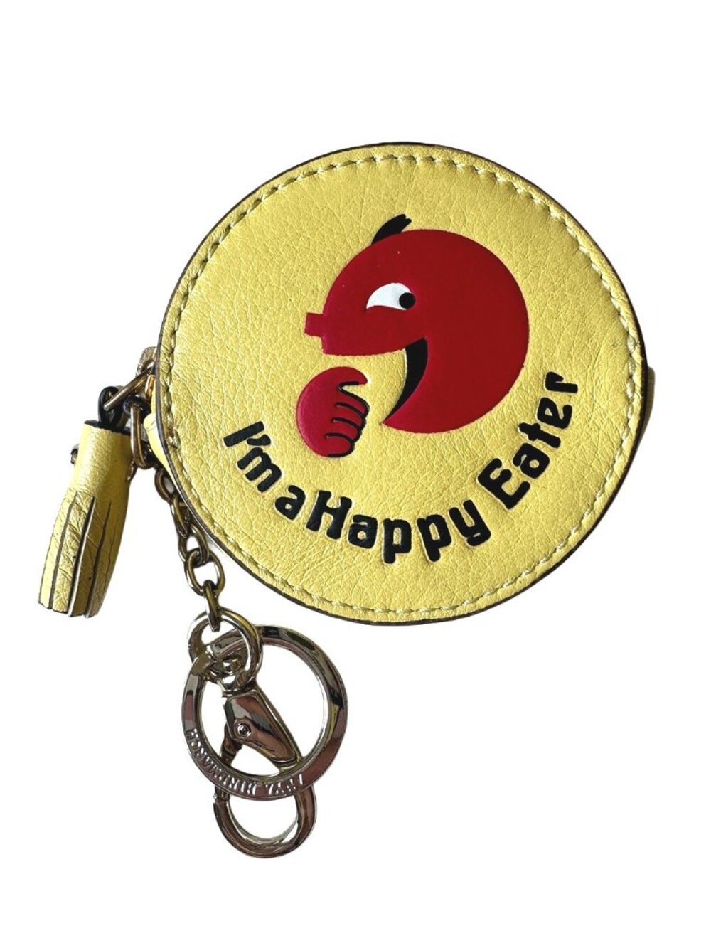 Anya Hindmarch Happy Eater Round Coin Purse Bag Charm Keychain Leather